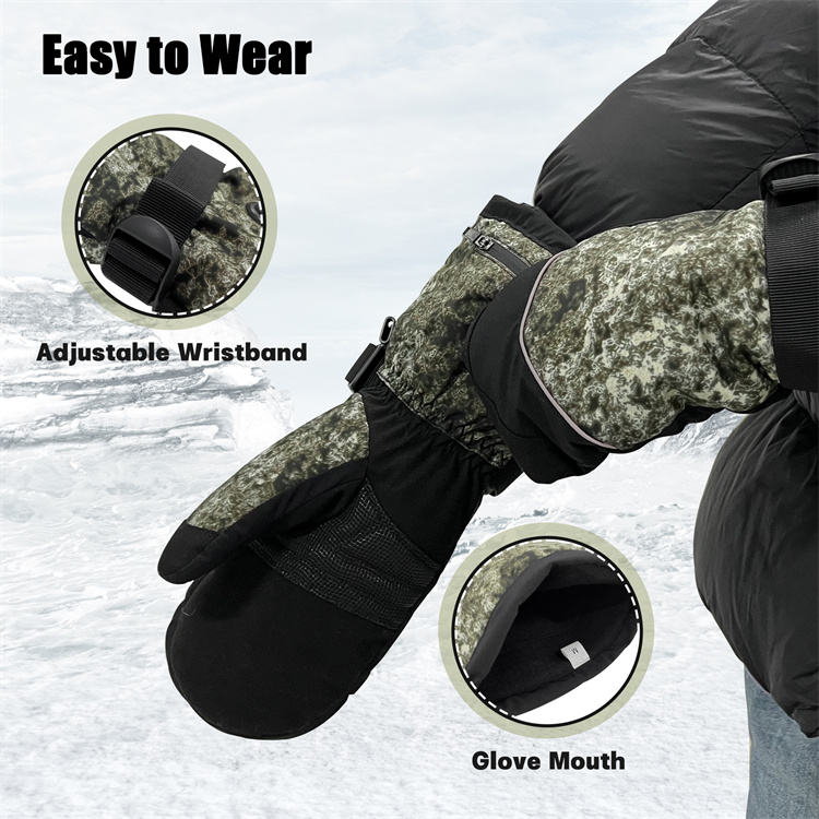 Waterproof Rechargeable Electric Heated Mittens Gloves for Ski Snowboarding MTECG015