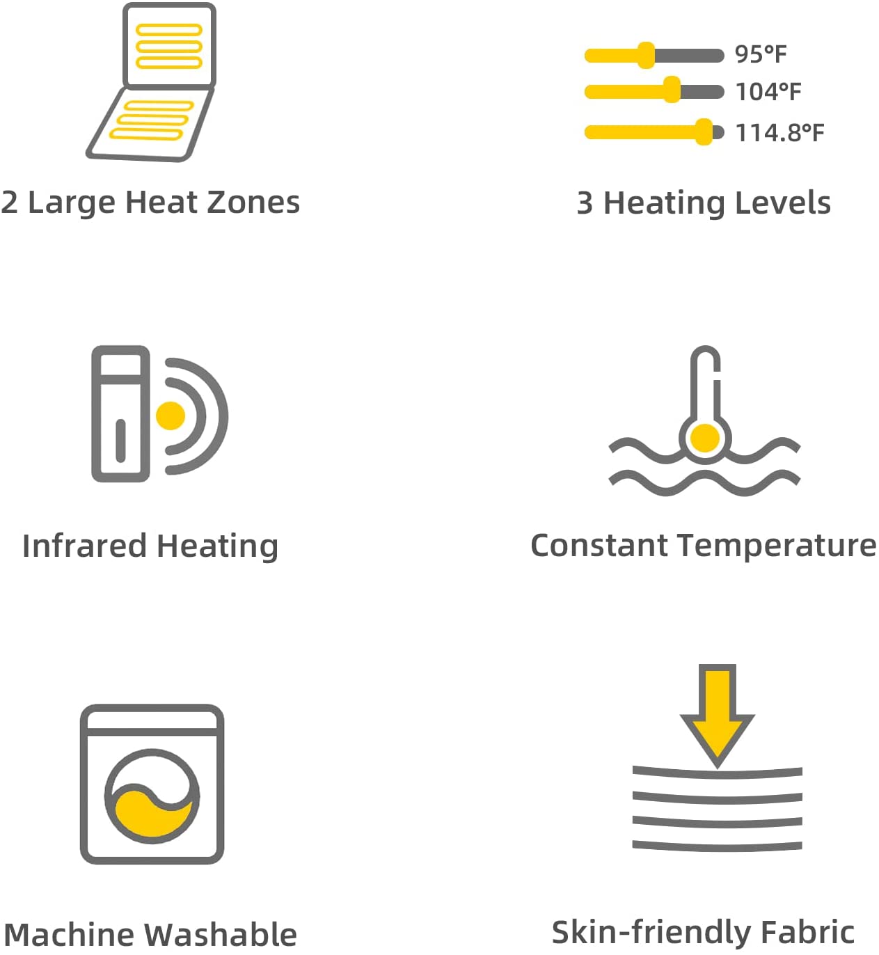 Machine Washable Super Cozy Soft Heated Blanket with 3 Heating Levels