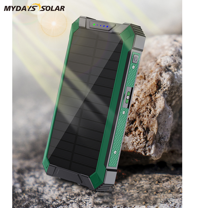 Outdoor Waterproof Wireless 5 Outputs 3 Inputs Built Cable Dual LED Light 30000mAh Solar Power Bank MDSW-1015