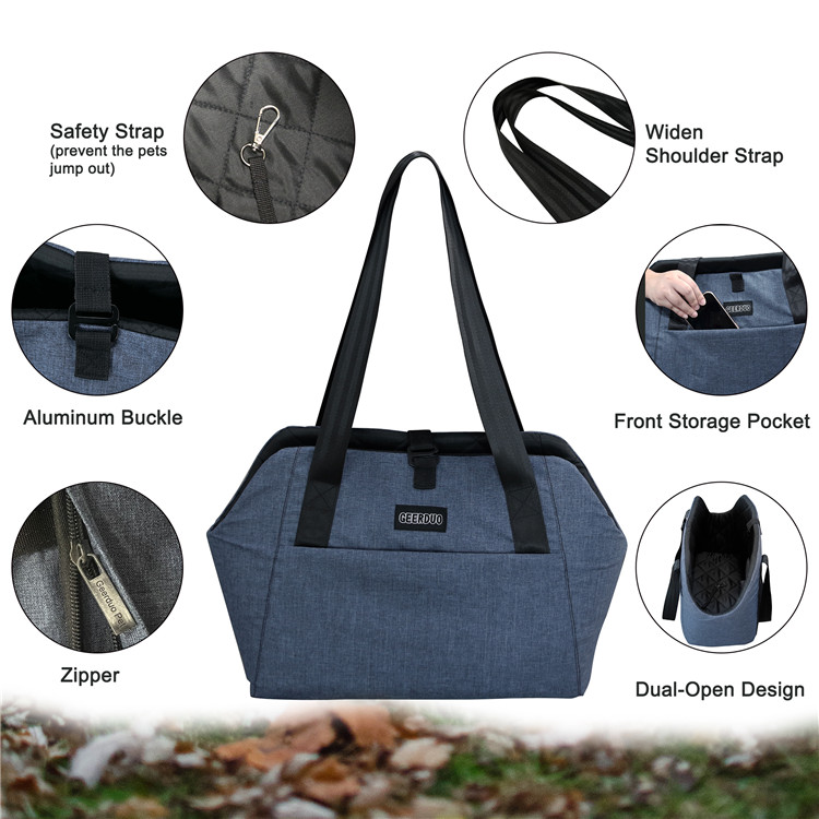 Heated Pet Carrier Bag Safety Features And Cushion Support Supplier MTECP004