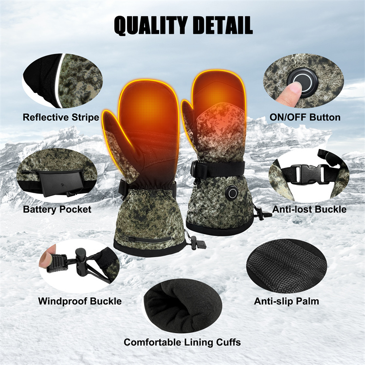 Guantes calentados el&eacute;ctricos recargables impermeables para (1)