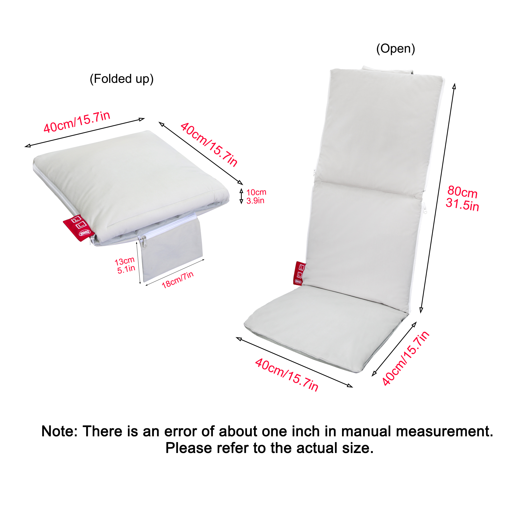 2 In1 Tri-fold Cushion Throw Pillow MTECZ004