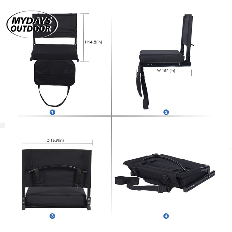  Heated Stadium Seat for Bleachers with Back Support MTECC010