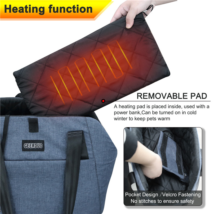 Heated Pet Carrier Bag Safety Features And Cushion Support Supplier MTECP004
