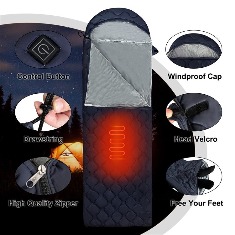 Custom Adjustable Temperature Heated Sleeping Bag MTECS001